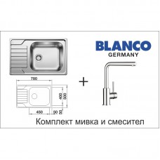 BLANCO DINAS XL 6S Compact и BLANCO MILA хром - 525121519414